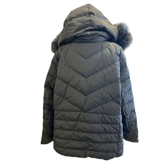 Talbots Black Puffer Coat With Faux Fur Trimmed Hood Size 3X New with Tags $219 - Picture 4 of 4